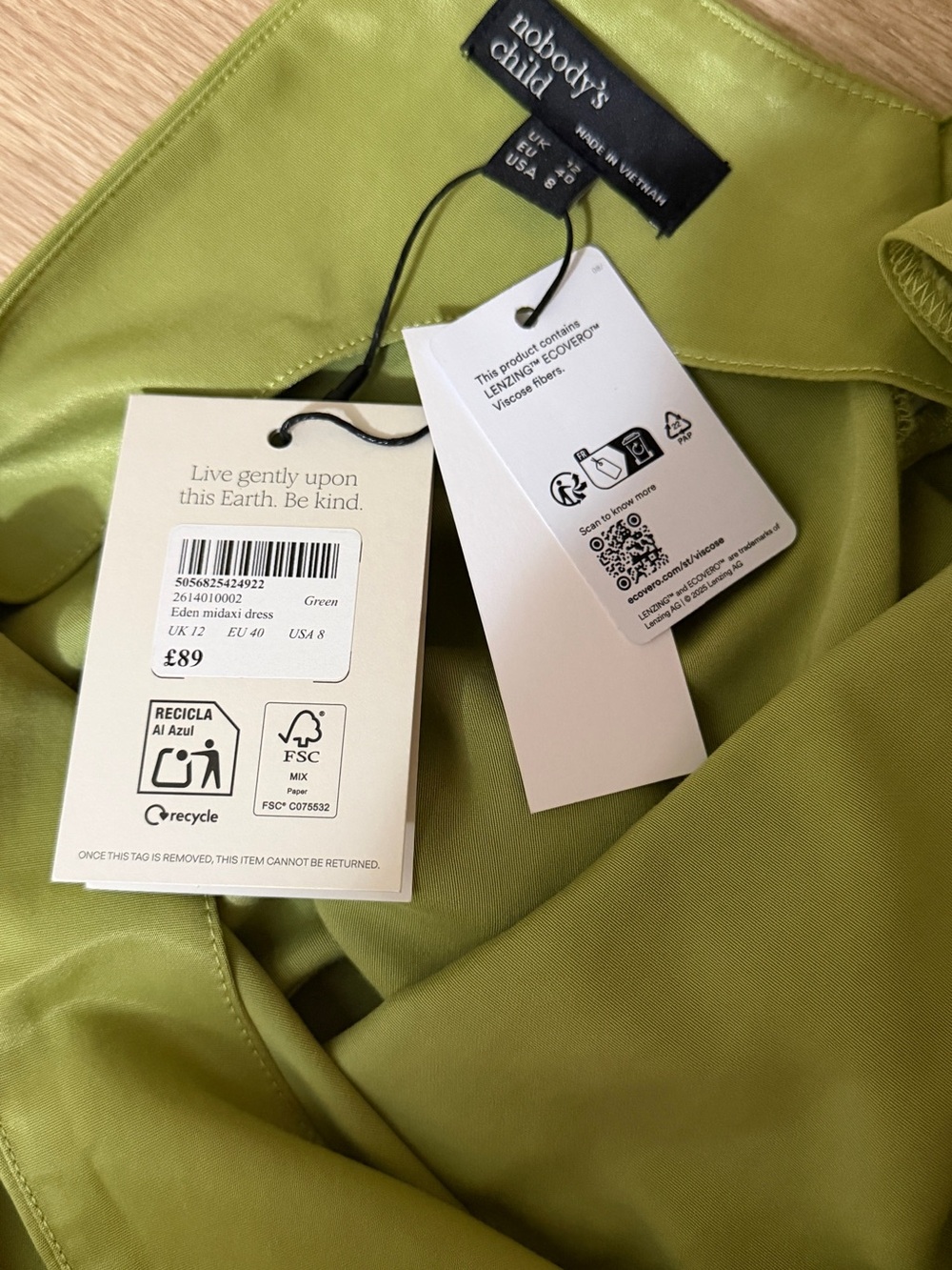 Nobody's Child Eden satin cap sleeve cowl neck maxi dress in olive - Picture 10 of 10